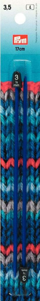 Kinderstricknadeln 3,50 mm 17 cm blau 1 Paar