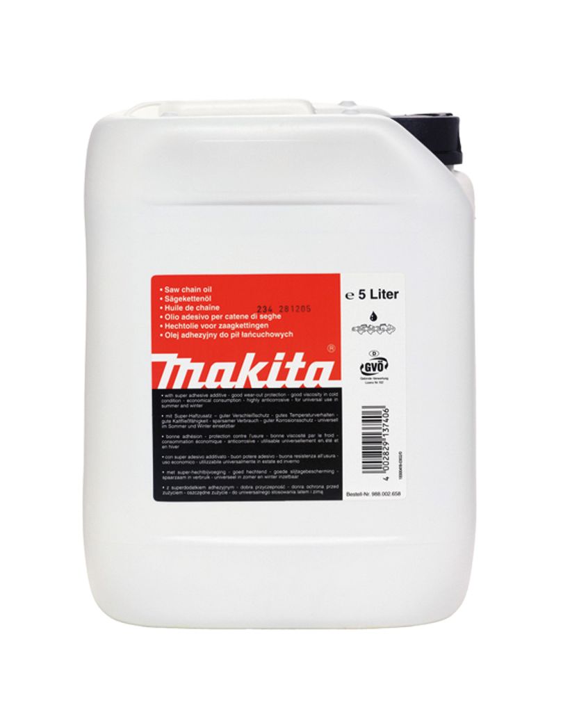 Makita Sägeketten-Öl 5 Liter, Mineralisch 988002658 Art des Zubehörs sonstige, Mineralisches Sägekettenöl im 5 Liter Behälter