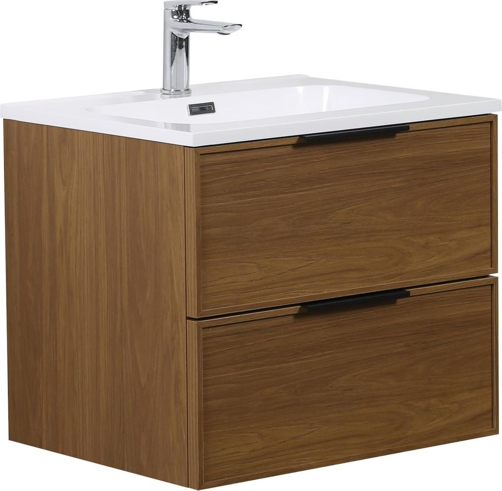 Badezimmermöbel-Set Luxor 60 cm – Walnuss – Badezimmermöbel mit Waschbecken