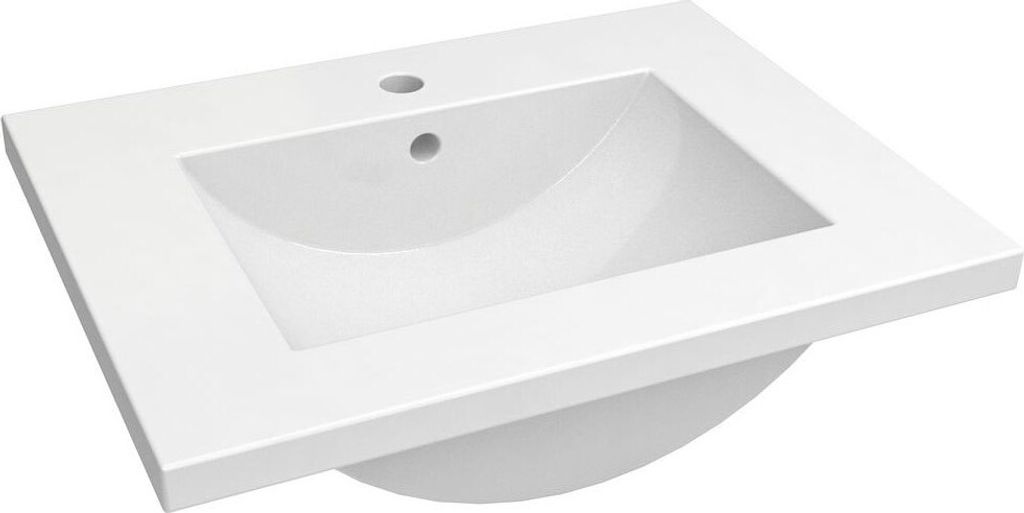 Bad - Waschbecken Bokaro 01, Farbe: Weiß – 18 x 62 x 47 cm (H x B x T)