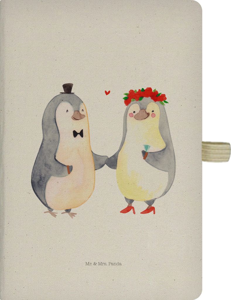 Mr. & Mrs. Panda notizbuch Pinguin Heirat - Transparent - Geschenk, Just Married, Kladde, Mann, Journal, Paar, Reisetagebuch, Freundin, Frau, Hochz...