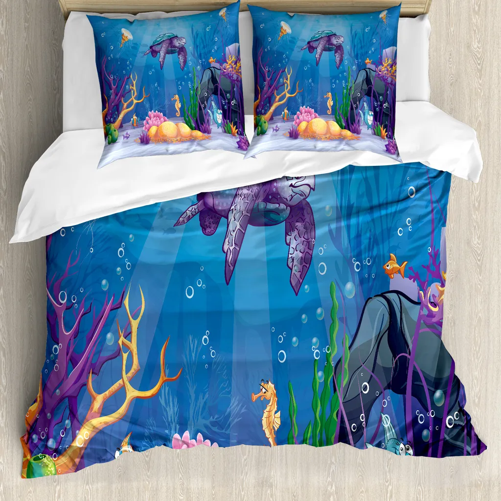 Set Copripiumino Tartaruga ABAKUHAUS 155x220 - Anallergico e Colorato