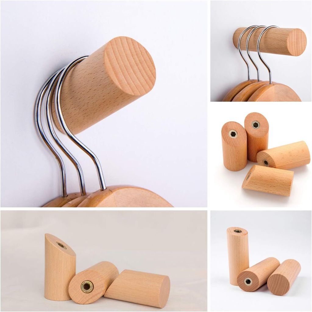 Wandhaken Holz Rund,Kleiderhaken Holz Wand Garderobe Produktbild 2
