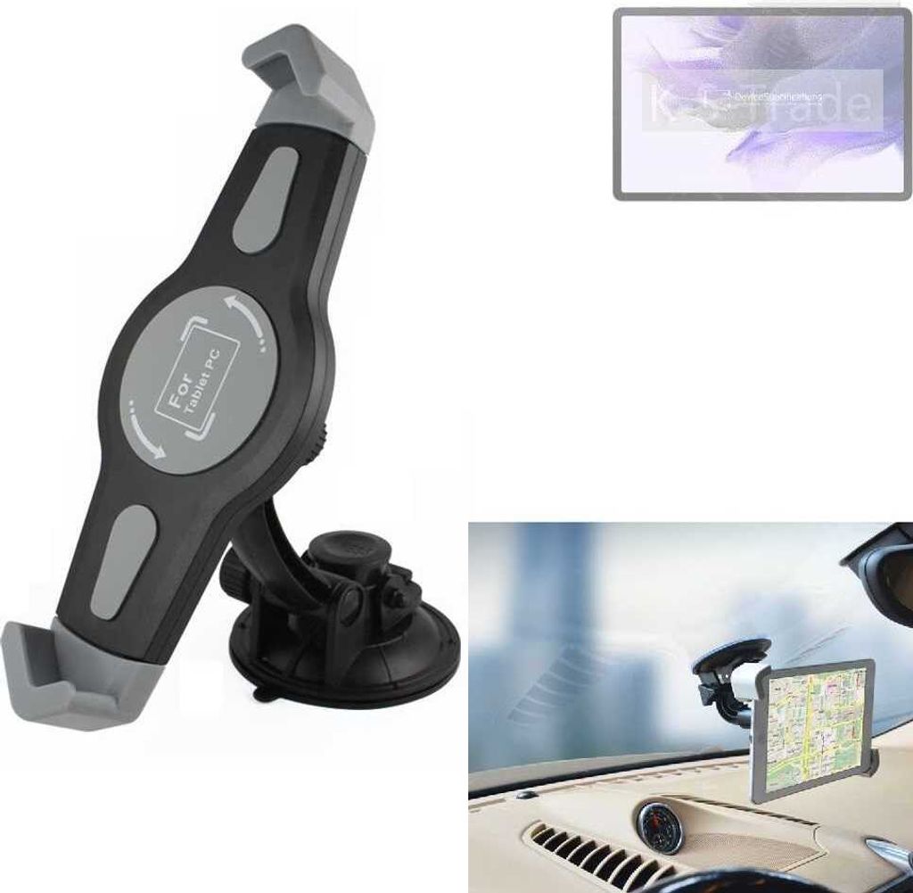 K-S-Trade Scheiben-Halterung für Tablets kompatibel mit Samsung Galaxy Tab S7 FE Wi-Fi KFZ Tablet Saugnapf Auto Halterung Windschutzscheibe Holder