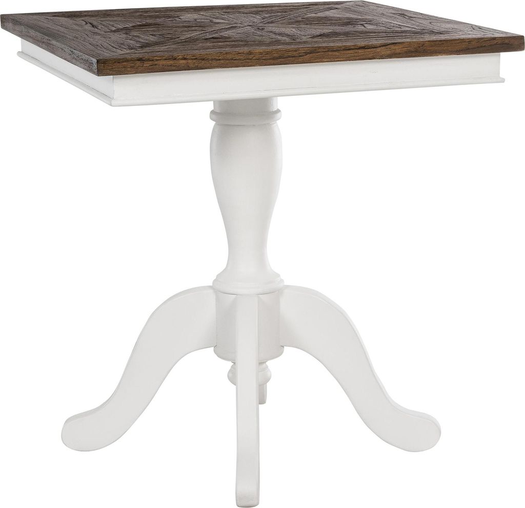 CLP Couchtisch Grasby quadratisch 70 x 70 cm Holz Shabby Chic rustikal kompakt,dunkelbraun