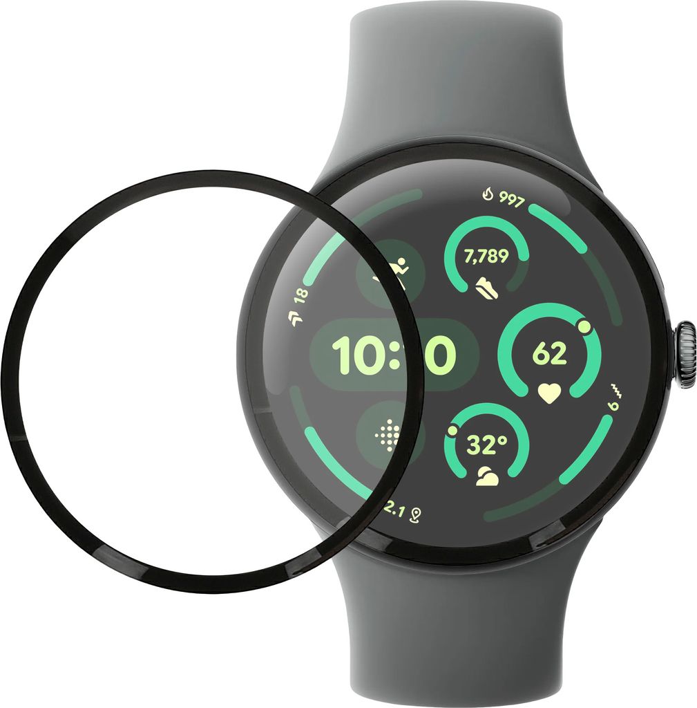 kwmobile 2x Transparente Displayschutzfolie kompatibel mit Google Pixel Watch 3 45mm Folie - Schutzfolie für Fitness Tracker - robuster Displayschutz