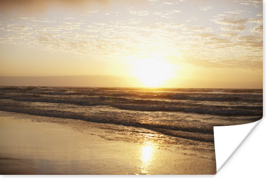 MuchoWow Poster Strand - Sonne - Wolken 30x20 cm - Plakate - Print
