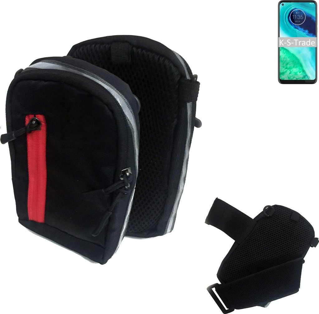 K-S-Trade Outdoor Gürteltasche Holster Umhängetasche kompatibel mit Motorola G8 schwarz Handy Tasche Case travelbag Schutz Hülle Handy Hülle