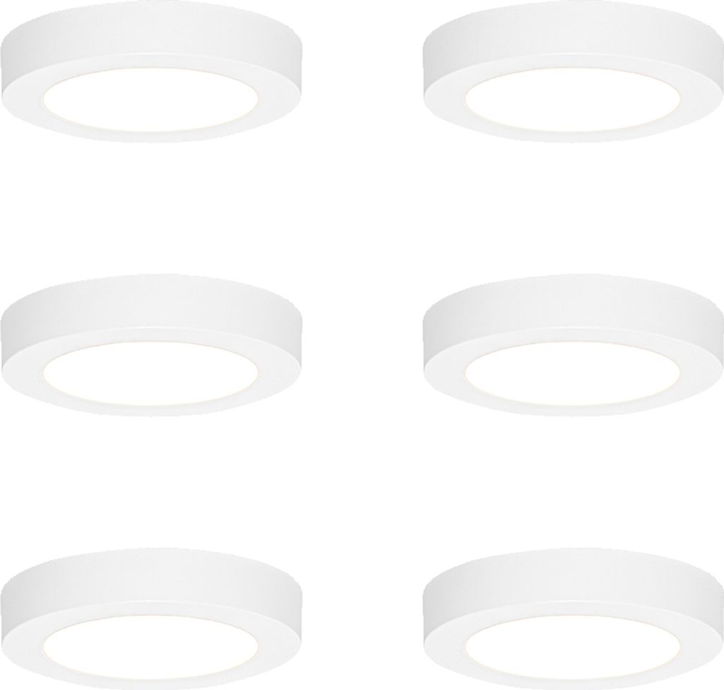 QAZQA - Set mit 6 Bad I Badezimmer Außen Einbau- oder Aufbauspots weiß 14 cm inkl. LED 3-Stufen-Dim-to-Warm mit Dip-Schalter - Trans Dimmer I Dim...