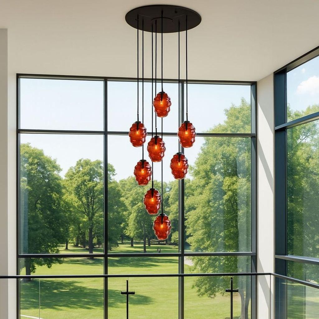 s.luce Echos Galerieleuchte 8-flammig Ø 80cm Baldachin Ø 18cm Rauch 8-Flammig Oval, Länglich