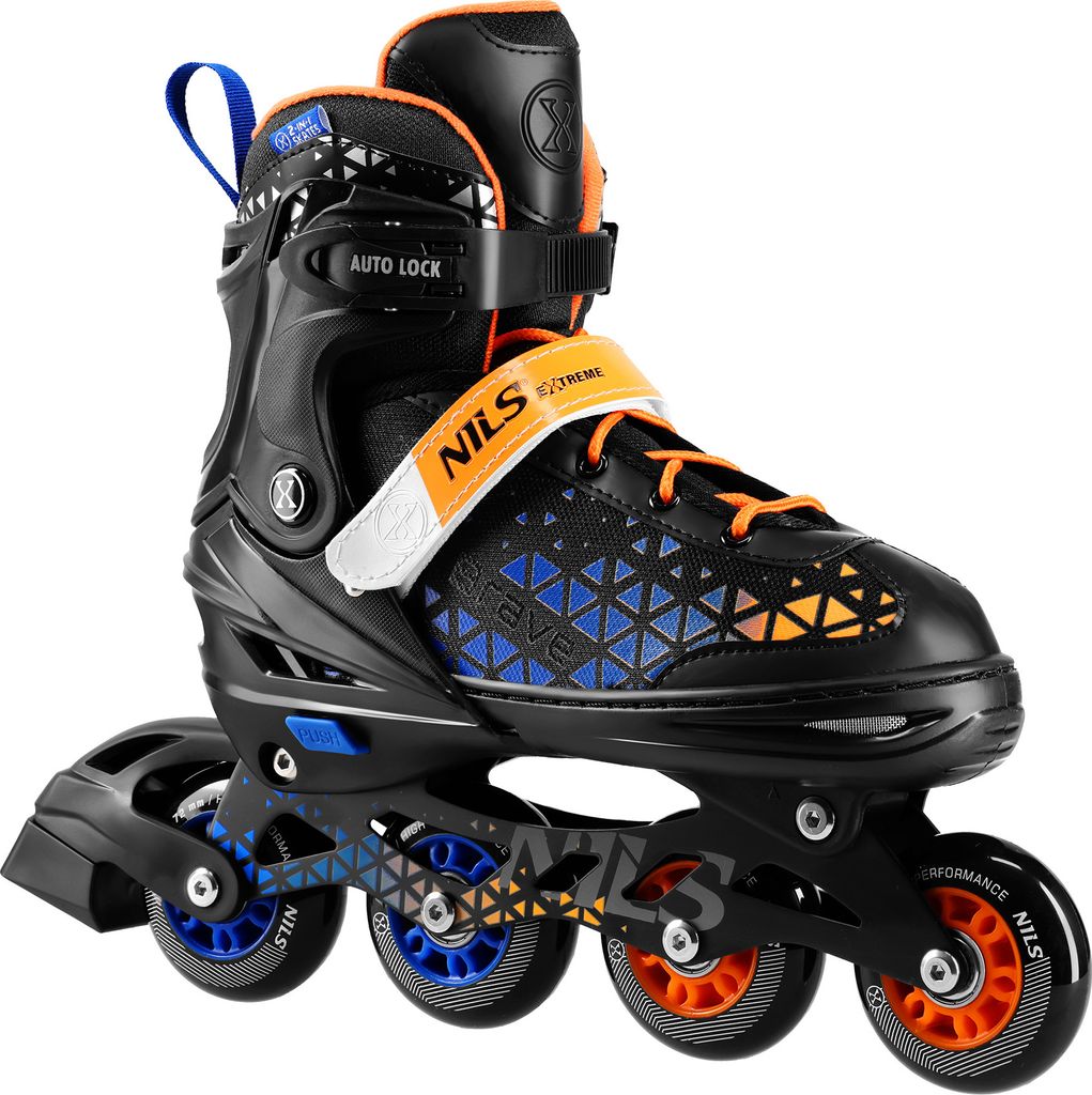 A single inline skate is shown against a white background.