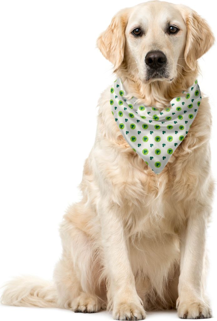 ABAKUHAUS Blumen Haustier Bandana, Clovers grüne Punkte Irish, 40x40 cm, Lime Green Dark Green