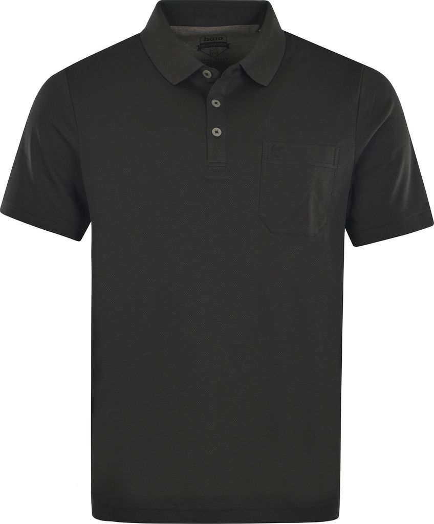 Hajo Shirt Kurzarm-Poloshirt Softknit mit Knopfleiste und Brusttasche in Regular Fit
