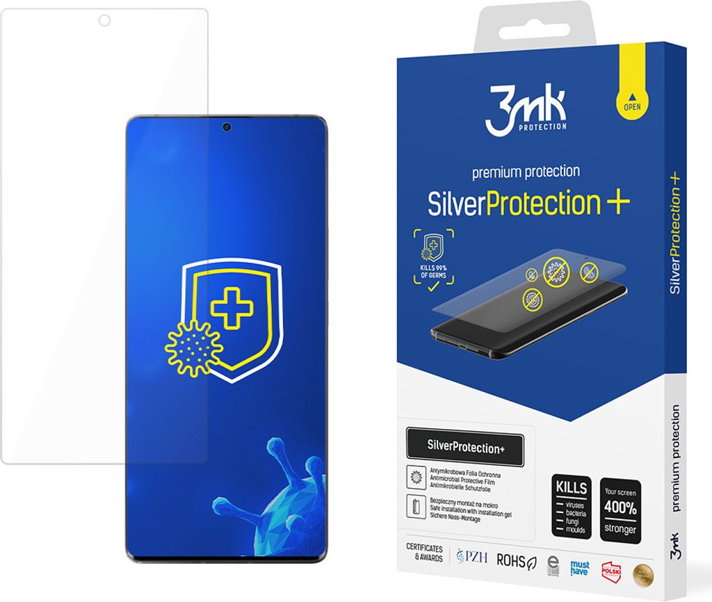3mk Display Antimikrobielle Schutzfolie SilverProtection+ für ZTE Axon 30 Ultra 5G 0,21mm Self-Heal