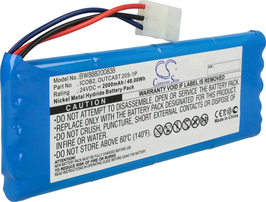 vhbw Akku kompatibel mit Soundcast Outcast ICO420, ICO421 Lautsprecher Boxen Speaker (2000 mAh, 24 V, NiMH)