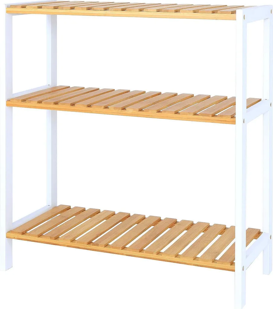 Meuble à chaussures 3 niveaux en bois de bambou pour petite entrée