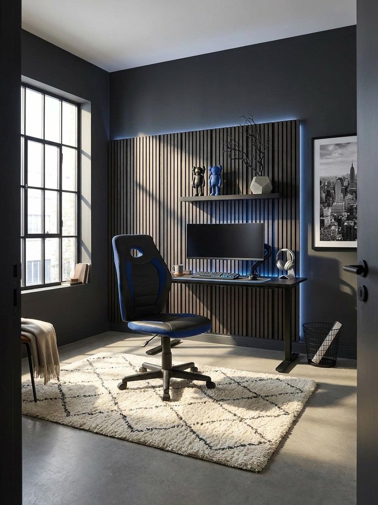 Kinderschreibtischstuhl LUAN schwarz/blau für Kinder ab 6 mit Lehne, Kinderdrehstuhl ergonomisch Kinderbürostuhl, Jugendstuhl höhenverstellbar, ...