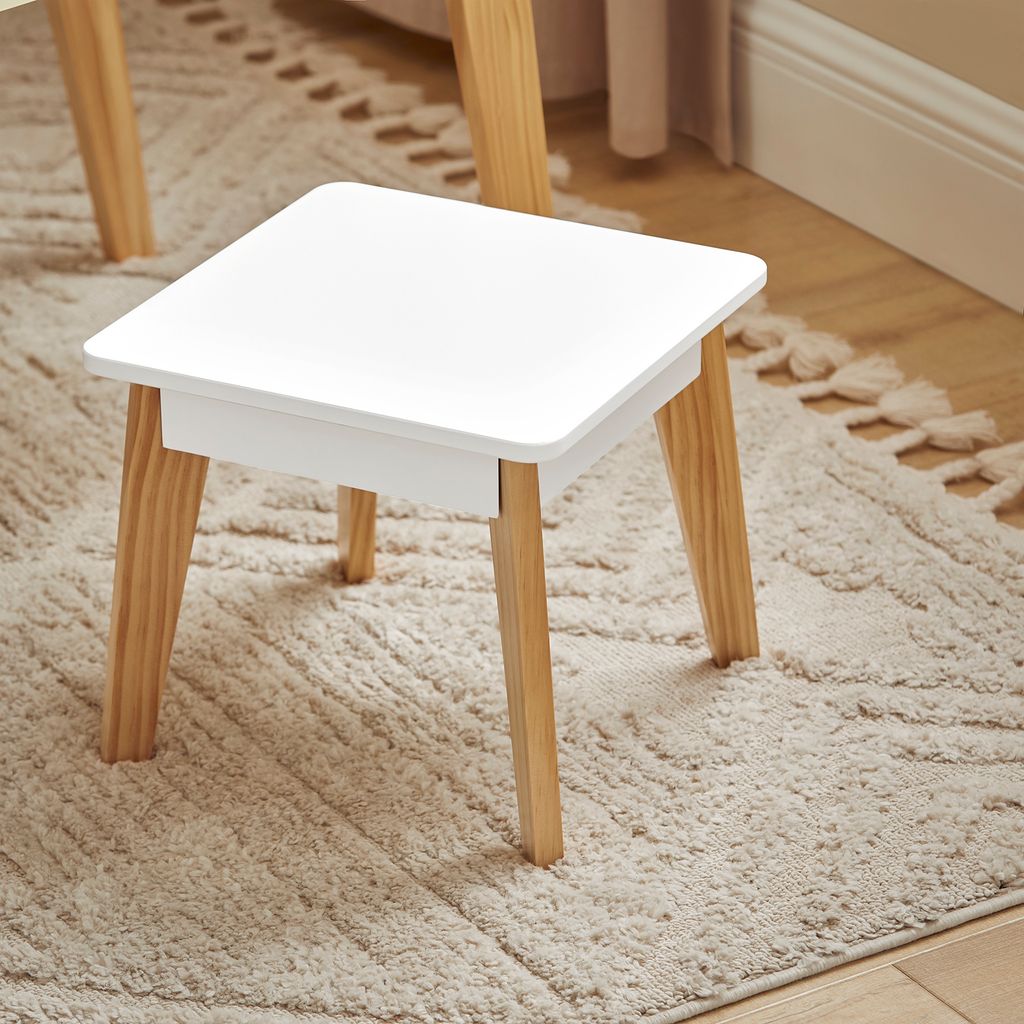 KMB75-W, Children Table And 2 Stools, Play Table Activity Table Set For Building Blocks - View #3