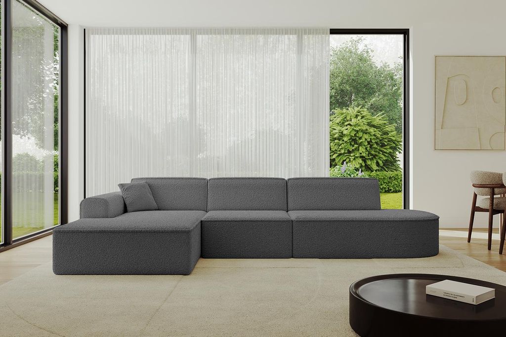 ALTDECOR Ecksofa in L-Form IREA-L2-v3 327x165x77 cm Grau Corner Sofa Eckcouch Couch Wohnlandschaft Cauchsofa