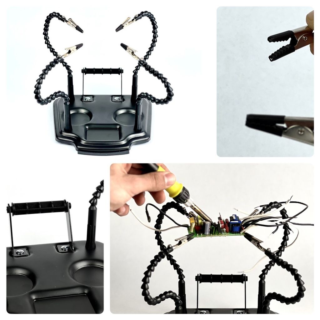 4 Stück Magnetische Löt-Helferhände – Mit Backen, Für Montage & Reparatur