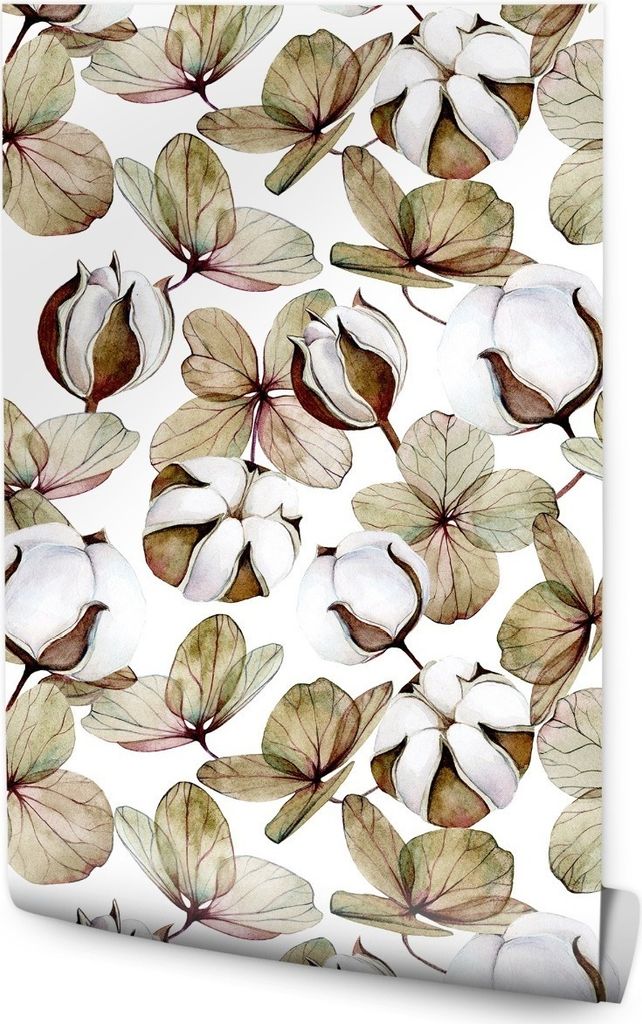 10m VLIES TAPETE Rolle Dekorativ zu den Baumwolle Blumen der Pflanzen 6583