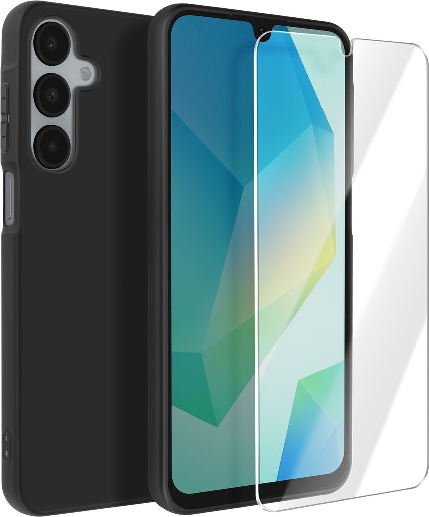 3mk, Hülle für Galaxy A16 Stoßfest Ultradünn & Hardglass 9H Schutzfolie, Schwarz