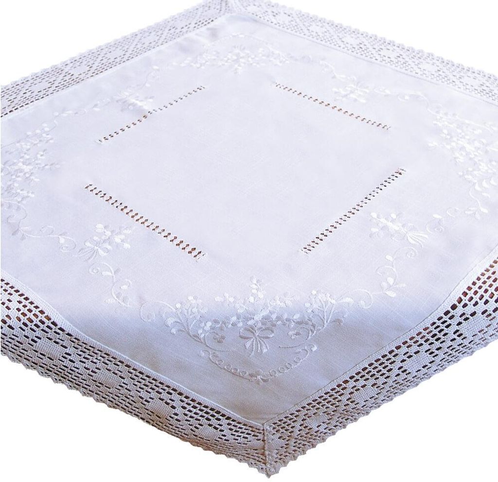 Tischdecke BRIT Häkelkante & Stick Landhausstil Polyester Produktbild 
