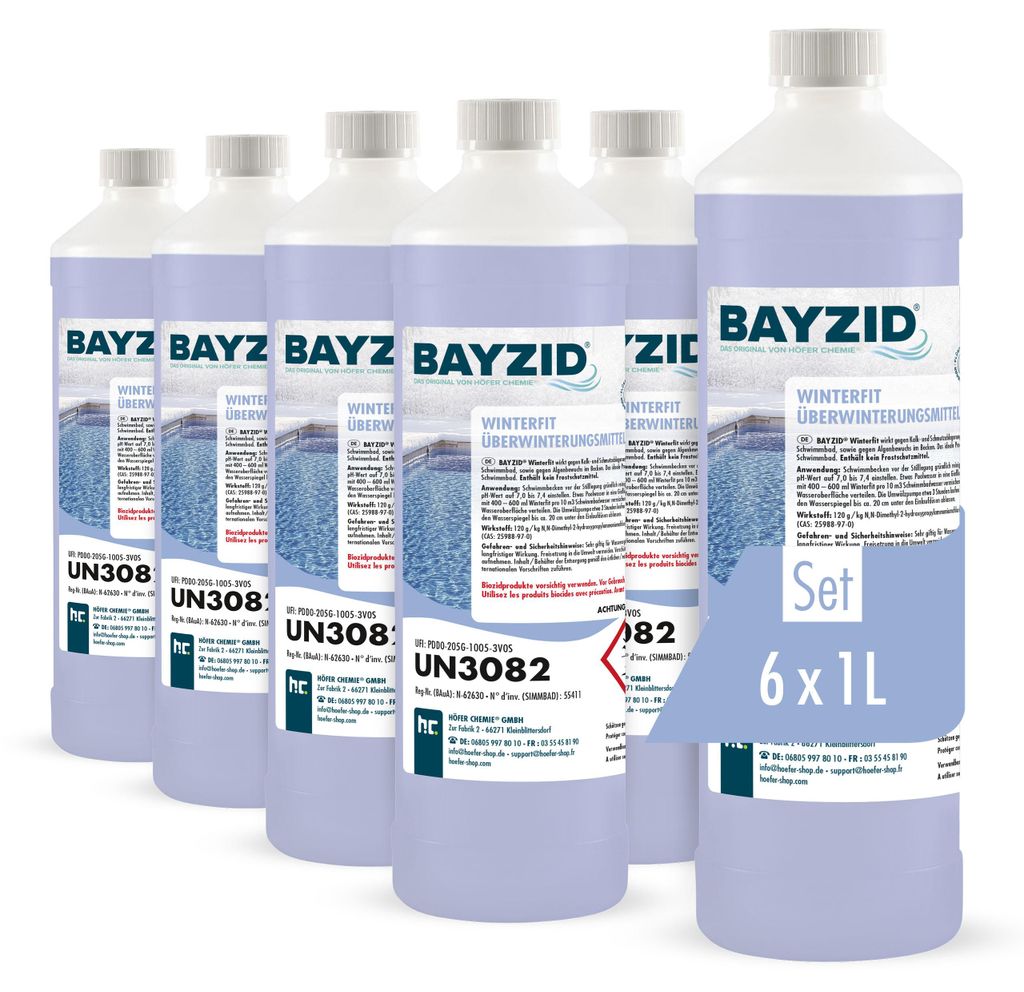 6x1 L BAYZID® Winterfit Überwinterungsmitte gegen Algen und Produktbild 