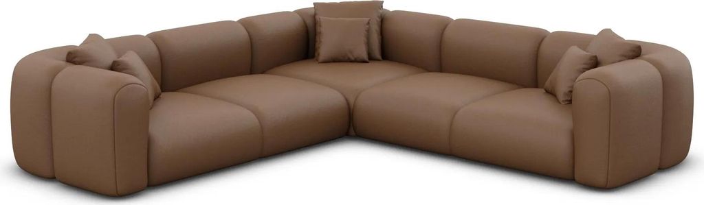 Echtleder Ecksofa Belio Braun