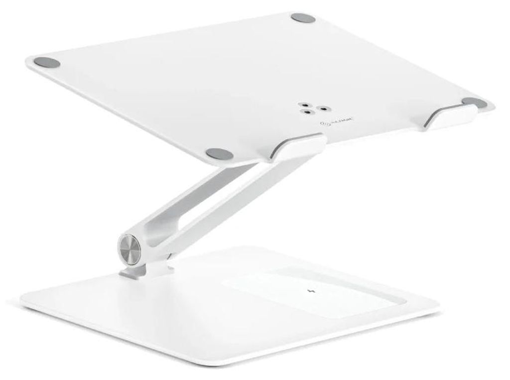 Alogic Elite Aluminum Laptop Stand Wireless Charger White
