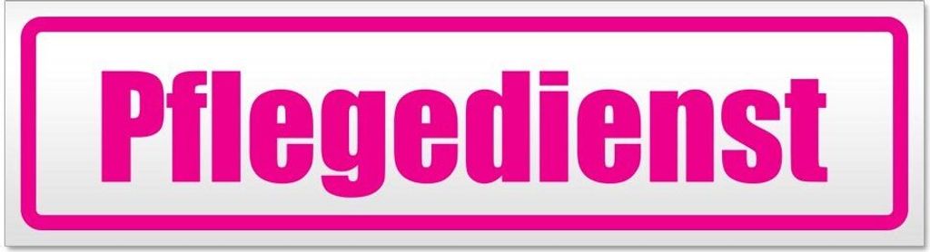 Kiwistar Pflegedienst Magnetschild Schild magnetisch - 20cm Pink - Magnetfolie für Auto PKW Kfz