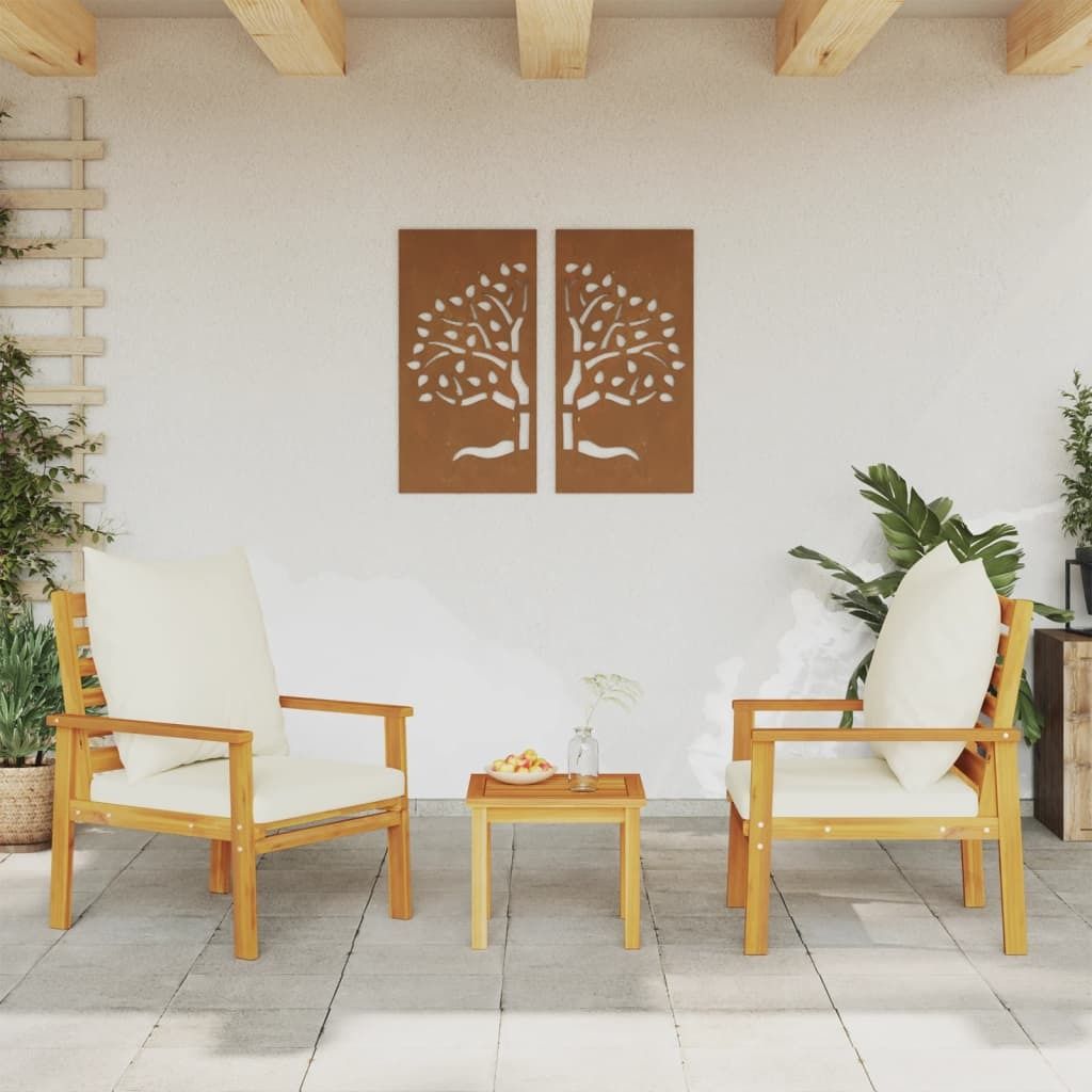 "2026 Aktion" Gartensessel 2 Stk. mit Kissen Massivholz Akazie - 68x65x81 cm DEMöbel 3221253