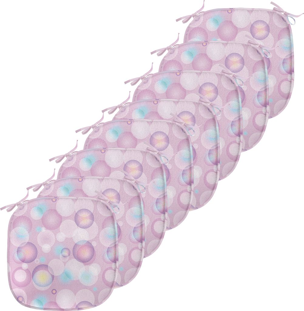 ABAKUHAUS Blassrosa Polster für Esszimmerstühle, Leuchtende Farbe Bubbles, Dekoratives wasserfestes Kissen mit Riemen für Küchensitze, 40 cm x ...