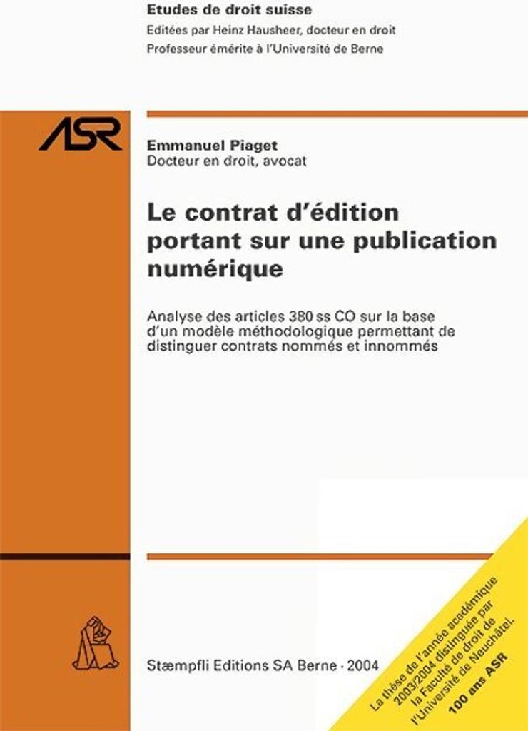 Le contrat d' edition portant sur une publication numerique