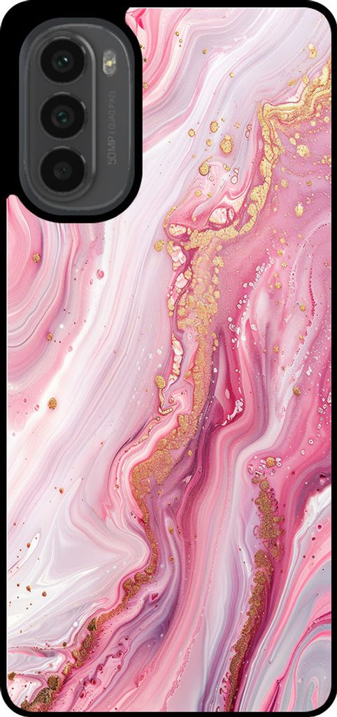 Smartphonica Handytasche geeignet für Motorola Moto G52 / G82 mit Marmordruck - TPU zurück Abdeckung Fall Marmor-Design - Pink