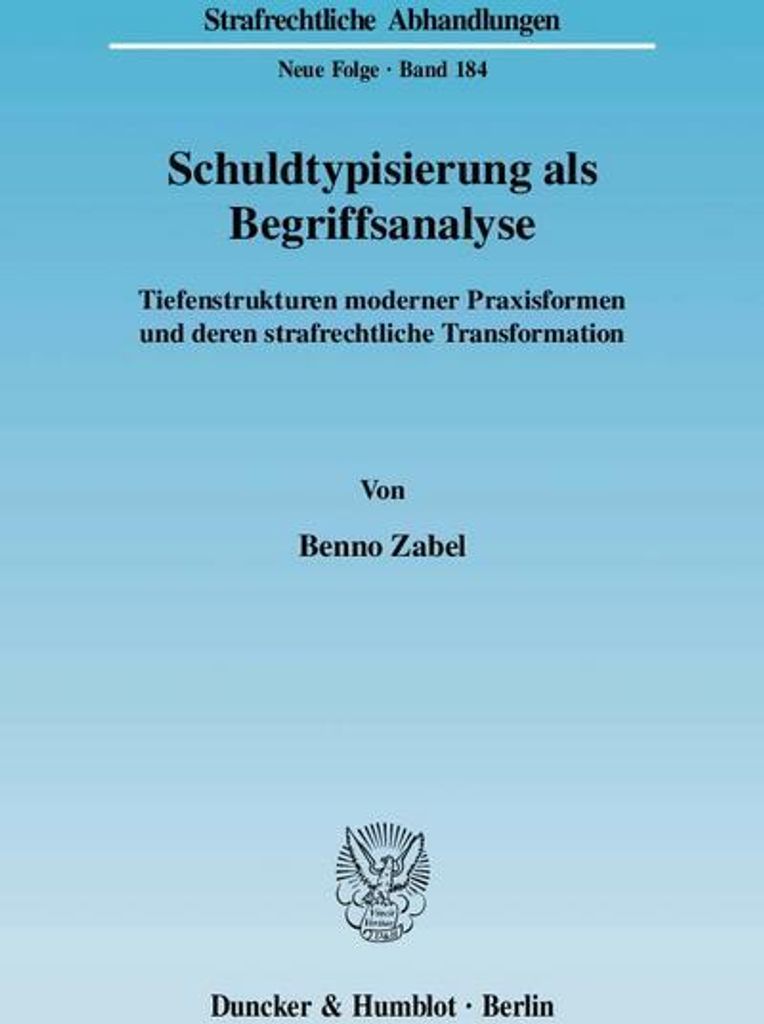 Schuldtypisierung als Begriffsanalyse