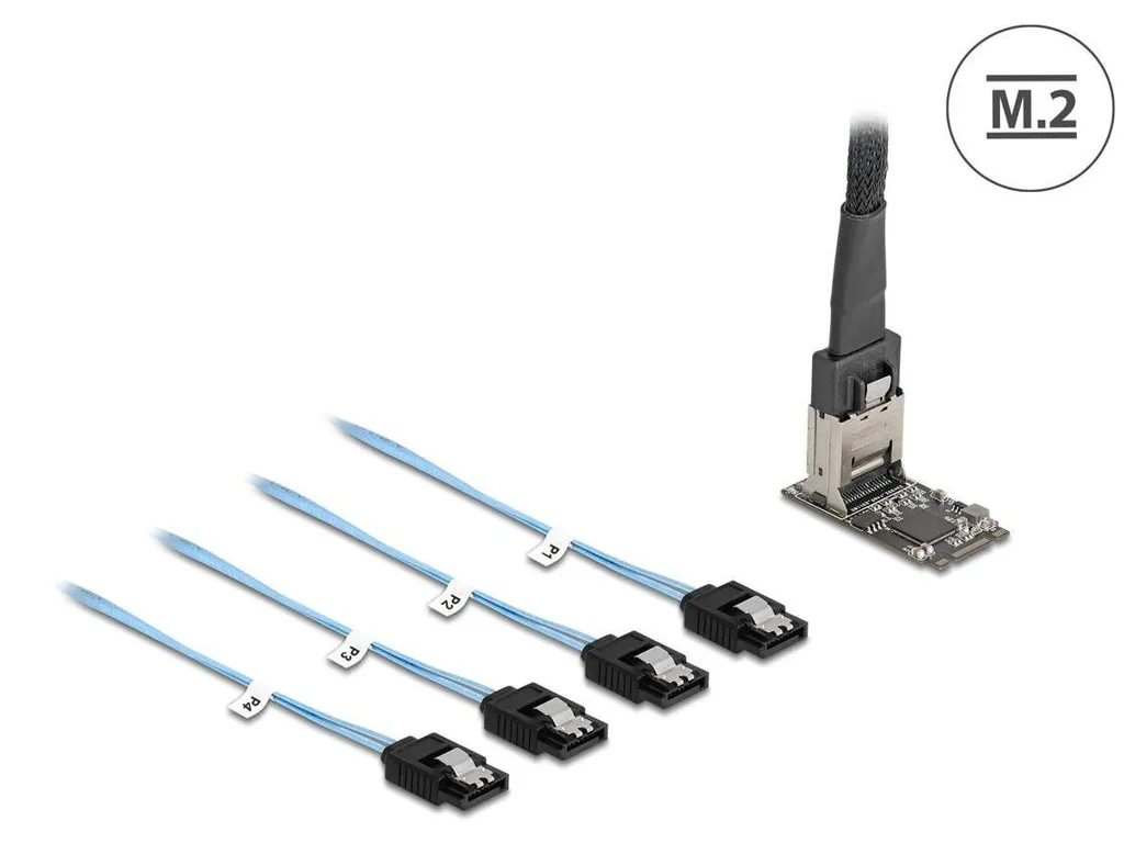 Ajoutez 4 Ports SATA à votre PC via M.2 - Solution Delock 64260 1m