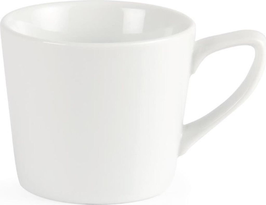 Olympia Whiteware niedrige Kaffeetassen + Untertassen - 20cl - 12 Sets