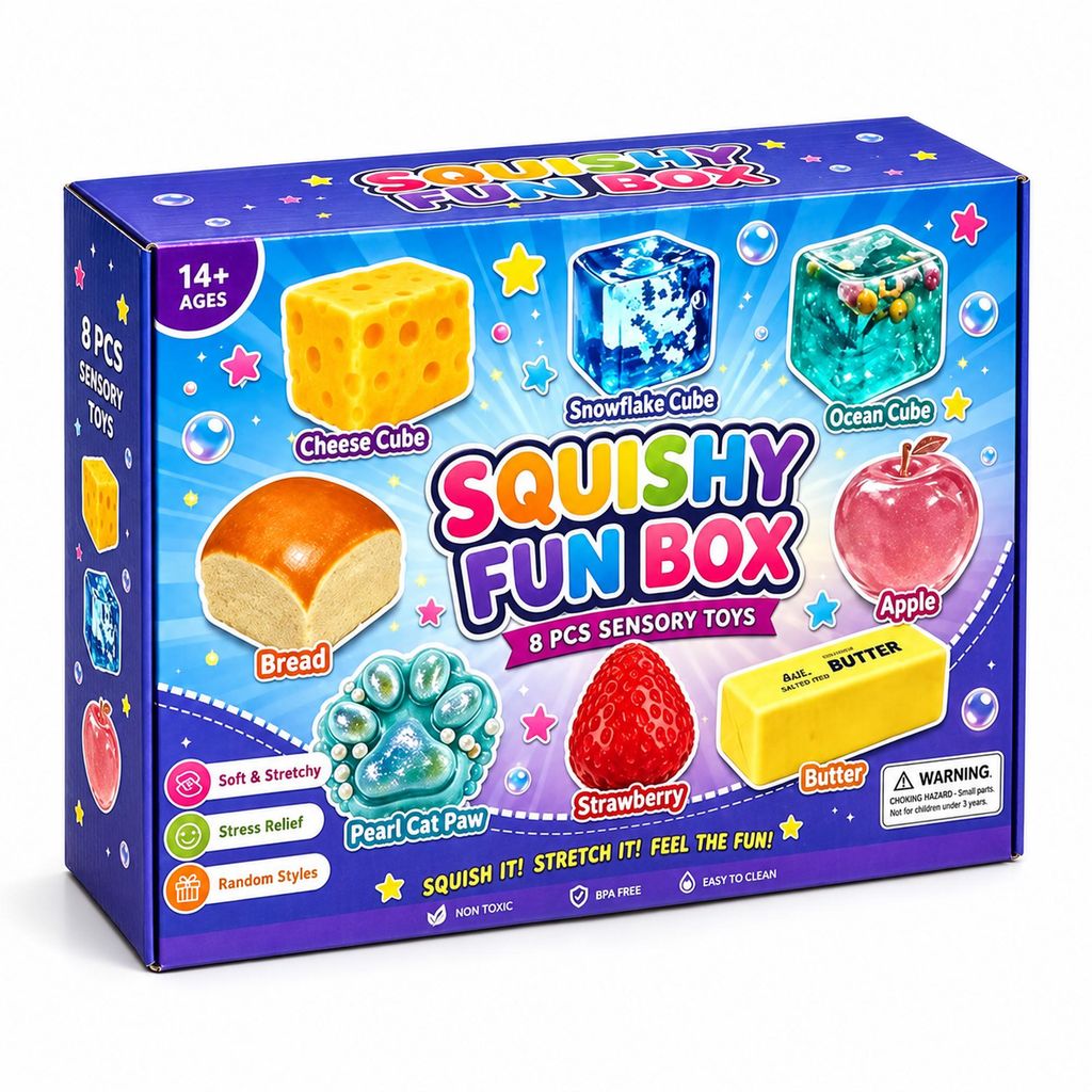 Juego de 8 juguetes sensoriales tipo "apretar" – SQUISHRA, Imagen del producto 