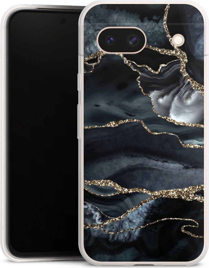 DeinDesign Slim Hülle für Google Pixel 8a Silikon Case Ultra Dünn Handyhülle Glitzer Look Marmor Trends