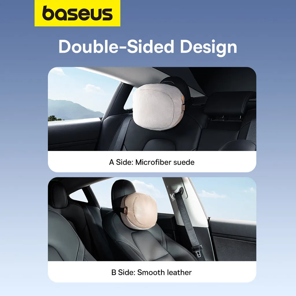Cuscino Poggiatesta Per Bambini In Auto - Morbido Supporto Per Collo E Testa Da Agganciare Alla Cintura Di Sicurezza - Tessuto Microfibra, Colore Grigio, Taglia Unica - 4