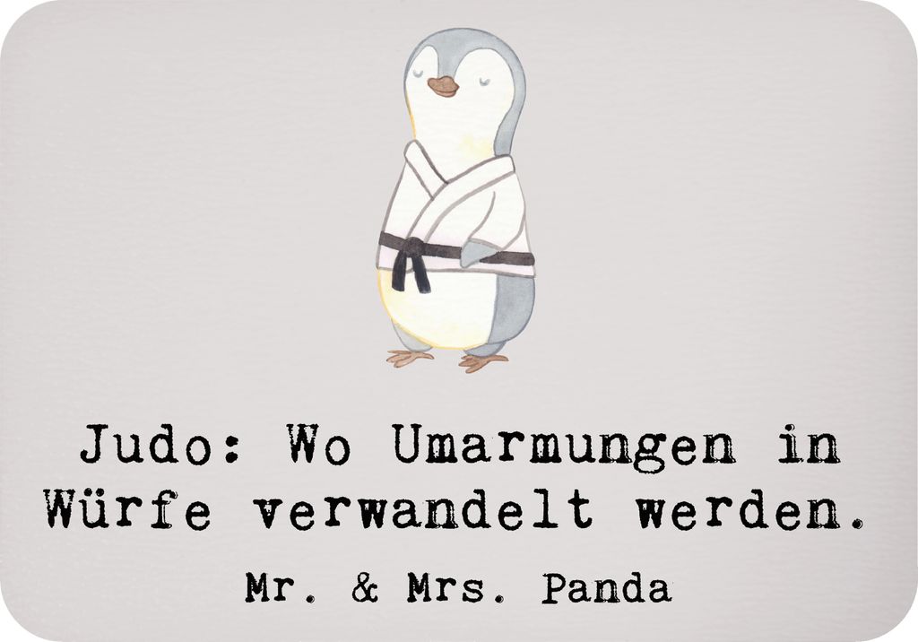 Mr. & Mrs. Panda magnet Judo Umarmungen - Grau Pastell - Geschenk, Kühlschrankmagnet, Mut, Teamsport, Sport, Sportler, zettelhalter, tafelmagnet, ...