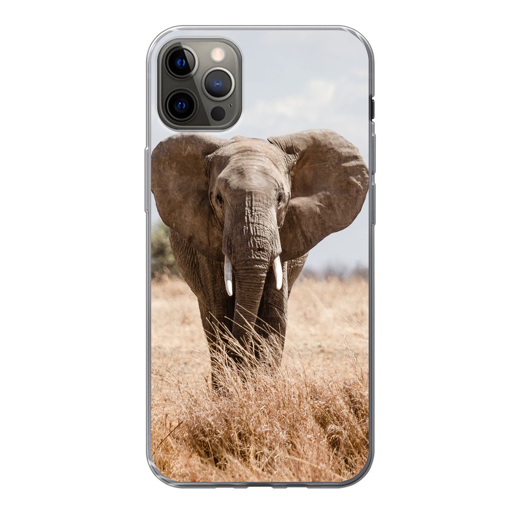 MuchoWow Handyhülle Schutzhülle Hülle für iPhone 13 Pro Max Elefant - Natur - Tiere - Porträt Silikon Softcase Handy Hülle - Mobiltelefon