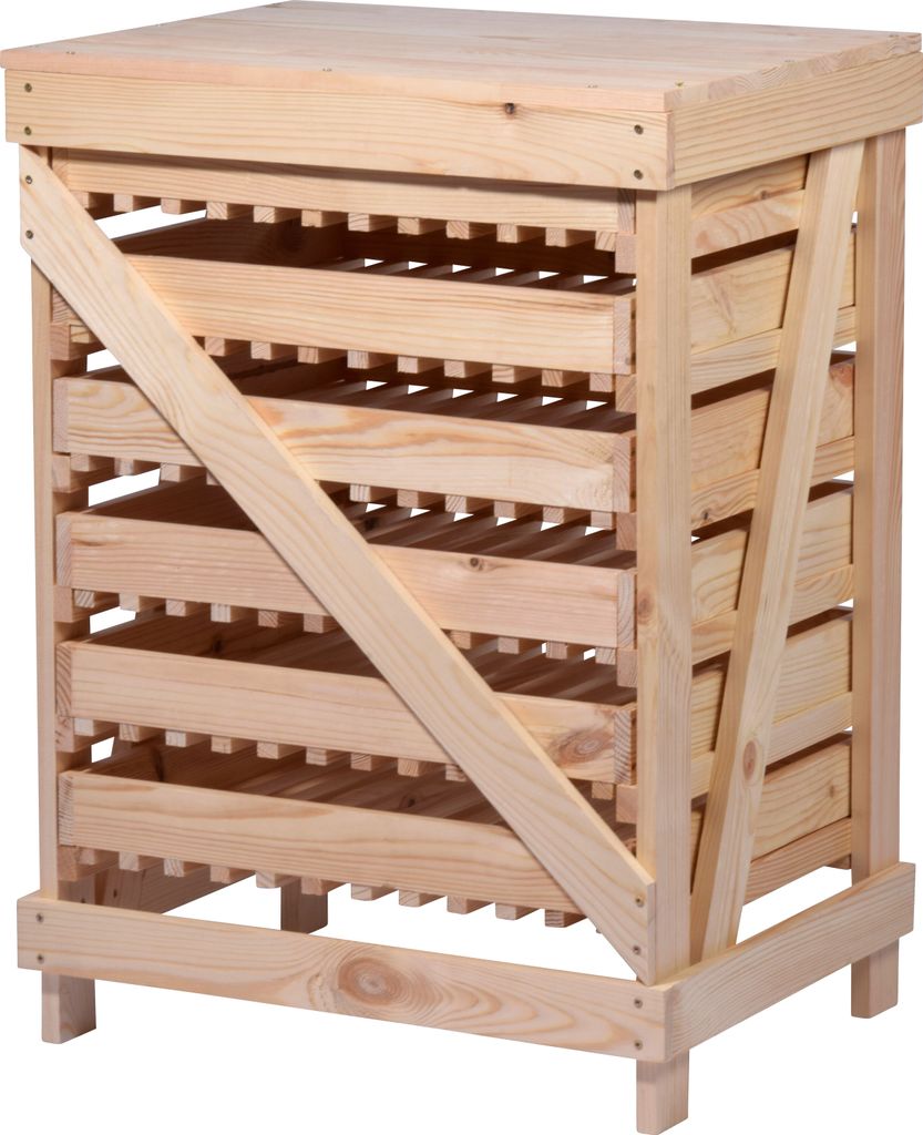 Vorratsregal aus Holz mit herausziehbaren Schubladen Produktbild 4