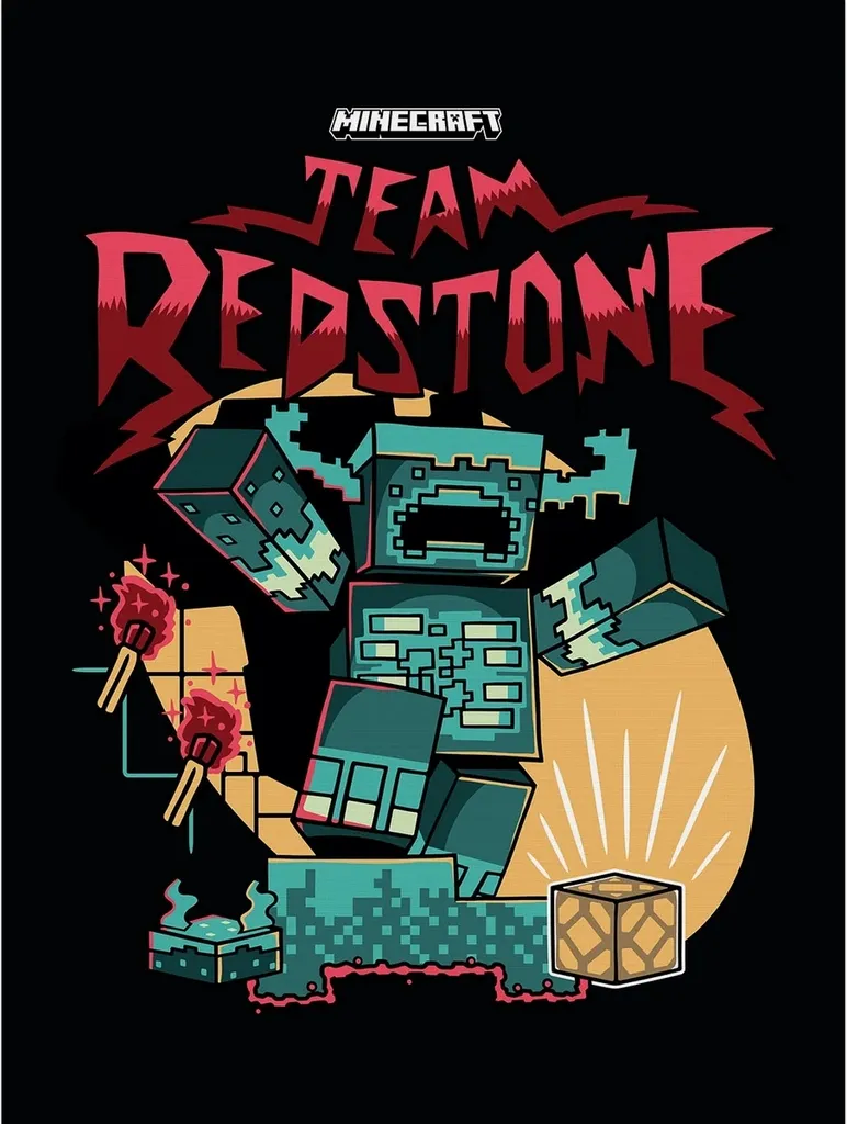 Tableau Minecraft Team Redstone : Finis les Murs Vides ! Toile 80x60