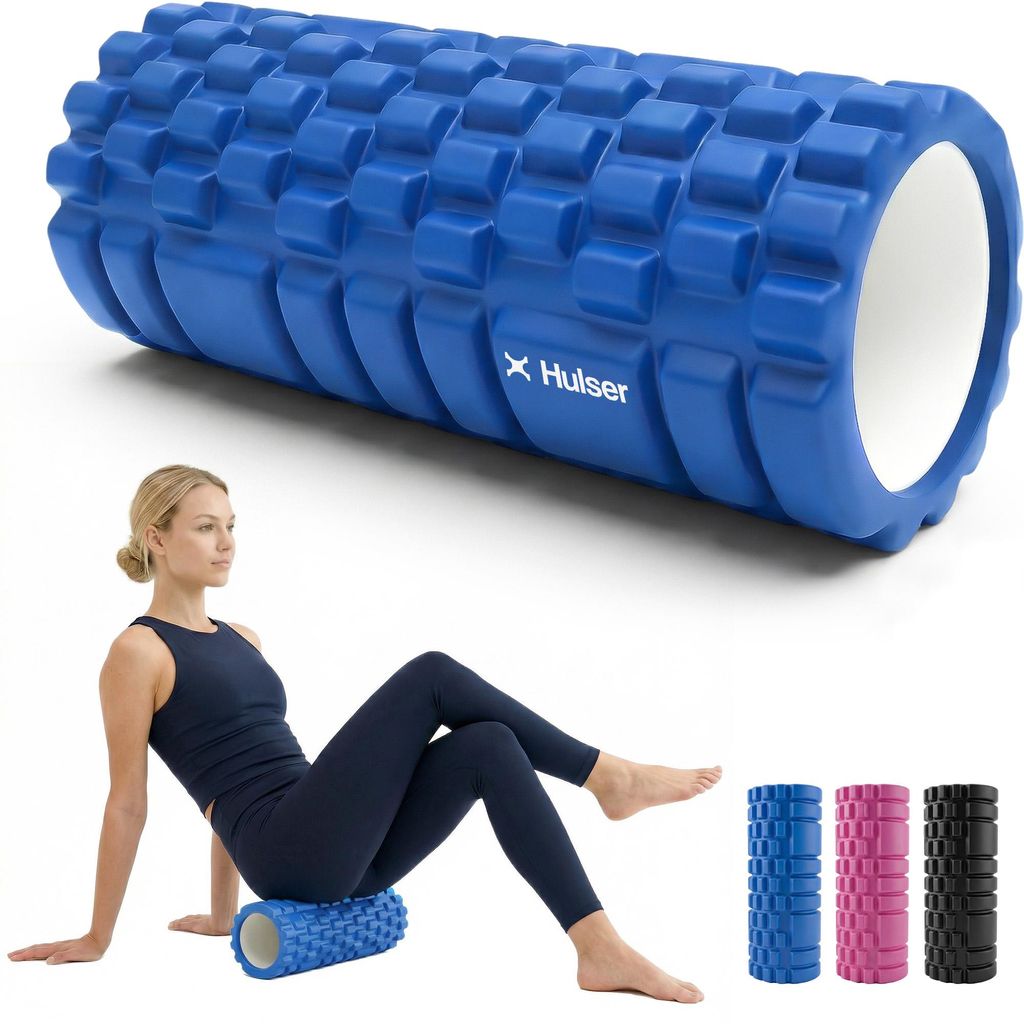 Hulser Faszienrolle für Rücken, Beine & Wirbelsäule – Ganzkörper Foam Roller – 3-Zonen Massageroller für Triggerpunkt-Massage – Fitness ...