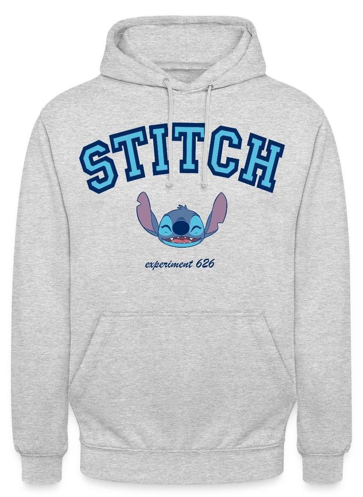Lilo & Stitch Experiment 626 Uni Hoodie, M, Hellgrau meliert