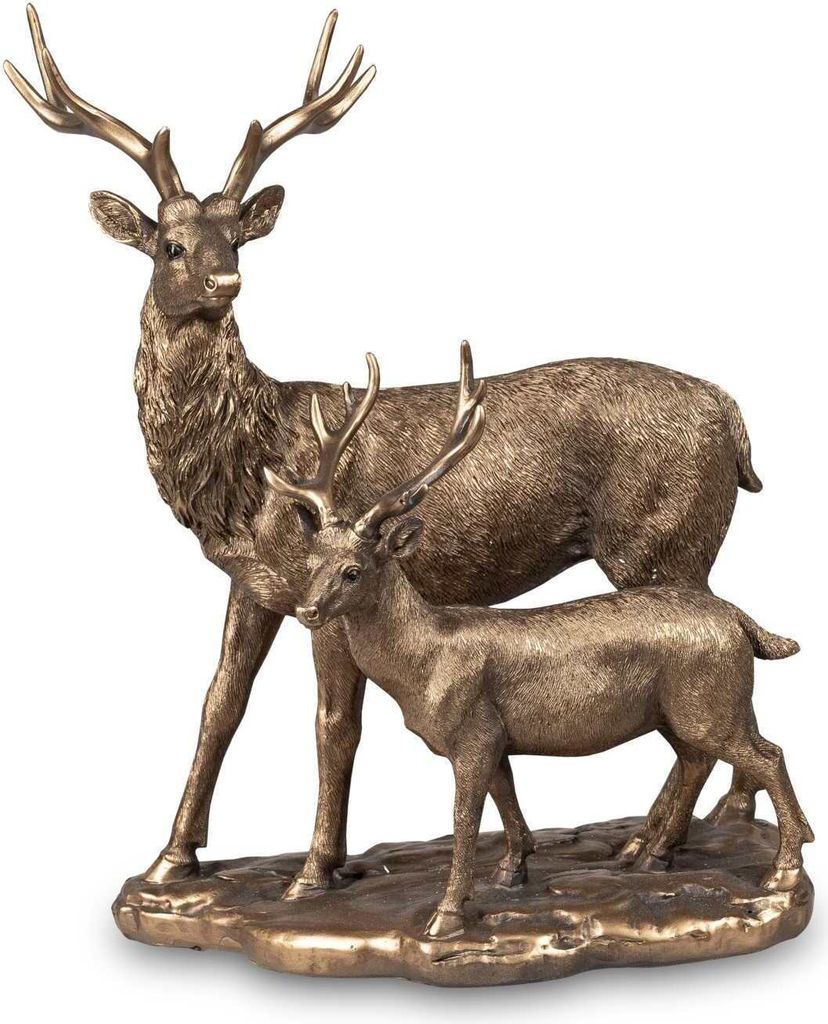 Formano Hirschpaar stehend Dekoration Figur antik-gold 33 Produktbild 