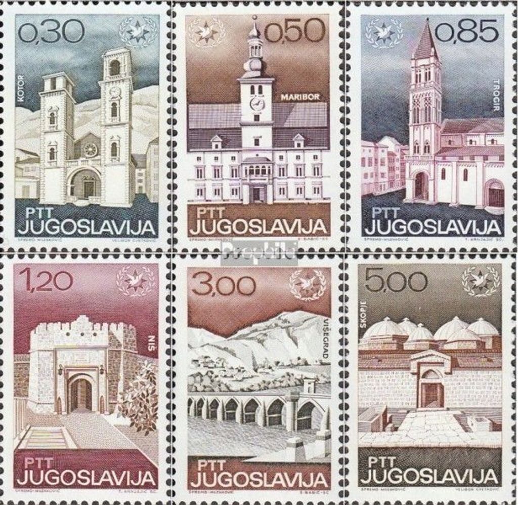 Briefmarken Jugoslawien 1967 Mi 1222-1227 (kompl.Ausg.) postfrisch Internat. Jahr d. Tourismus