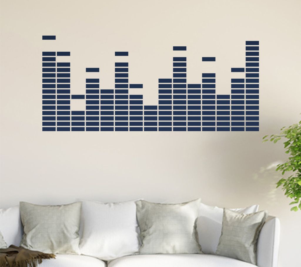 Equalizer - EQ Wandtattoo in 6 Größen - Wandaufkleber Wall Sticker - Dekoration, Küche, Wohnzimmer, Schlafzimmer, Badezimmer